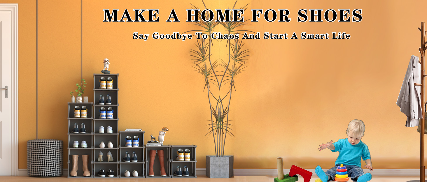 AFOORD Narrow Shoe Rack 18 Tiers, Tall Skinny Shoe