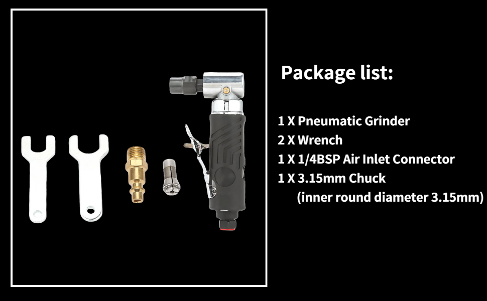 90 Degree Pneumatic Grinder, AG315 1/4BSP Pneumatic 90