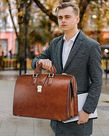 leather briefcase men lawyer bag and doctor bag