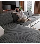 OHSIO Couch Cover, Stretch Sofa Cover, Soft Seat Cushion Covers Washable, Sectional L Shape Sofa ...