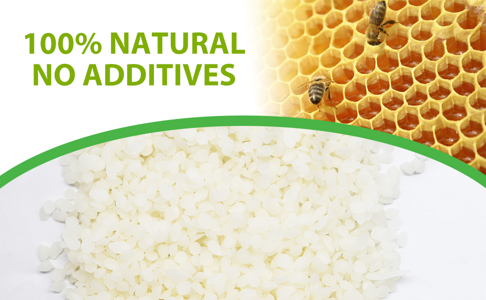 3Ib White Beeswax Pellets, 100 Organic Bees Wax for Candle Making