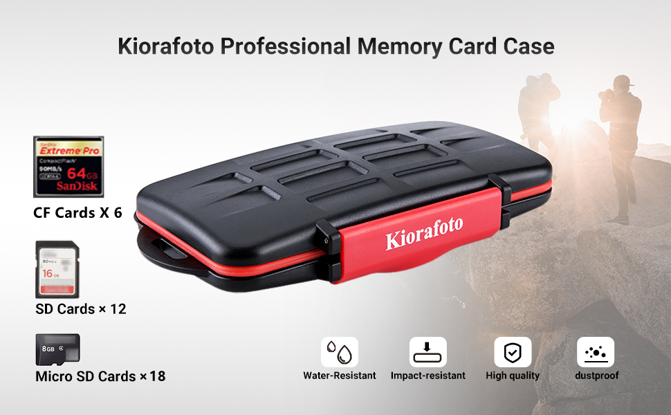 Kiorafoto 36 Slots 18 TF + 12 SD + 6 CF Memory Card