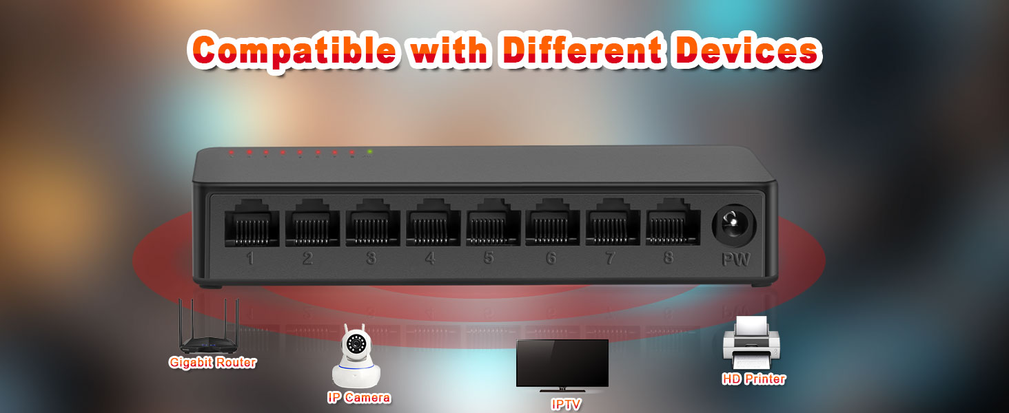 8 Ports Gigabit Ethernet Switch