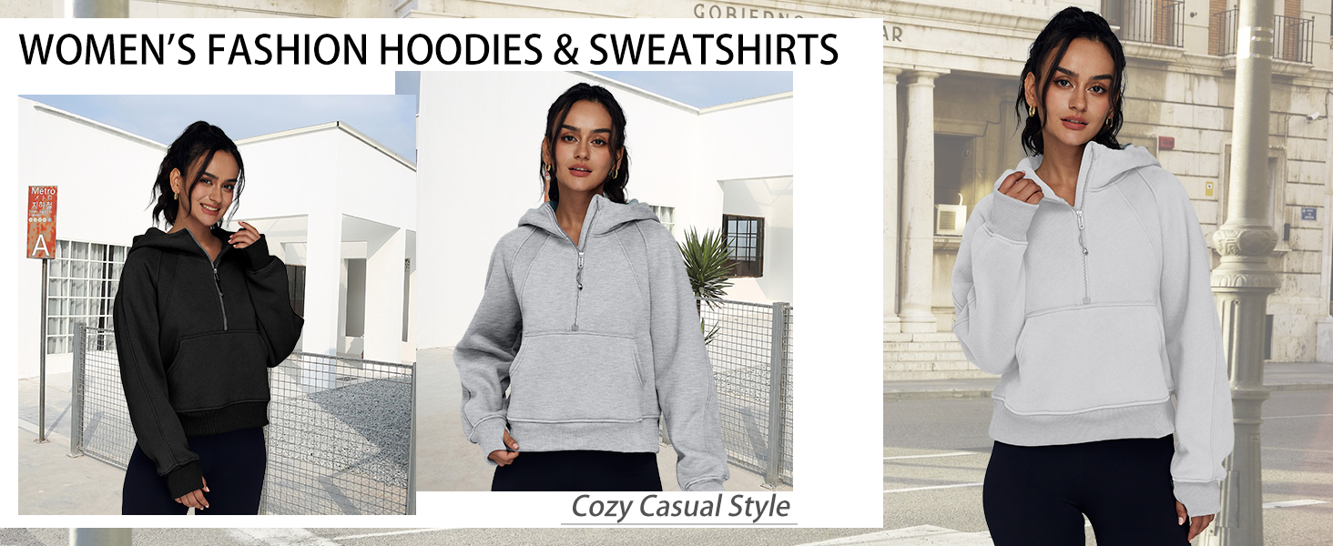 Oversized Fleece Quarter Zip Up Pullover Sweatshirts