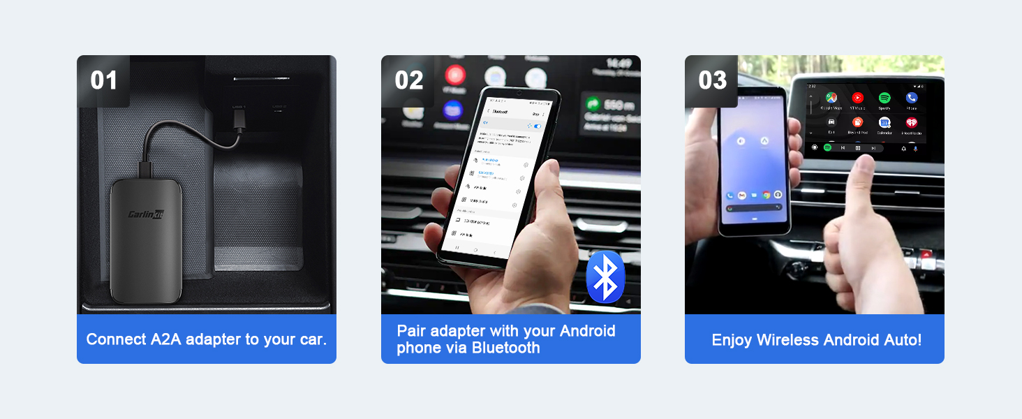 CarlinKit Wireless Android Auto Adapter,Direct Plug,Easy Setup,Instant