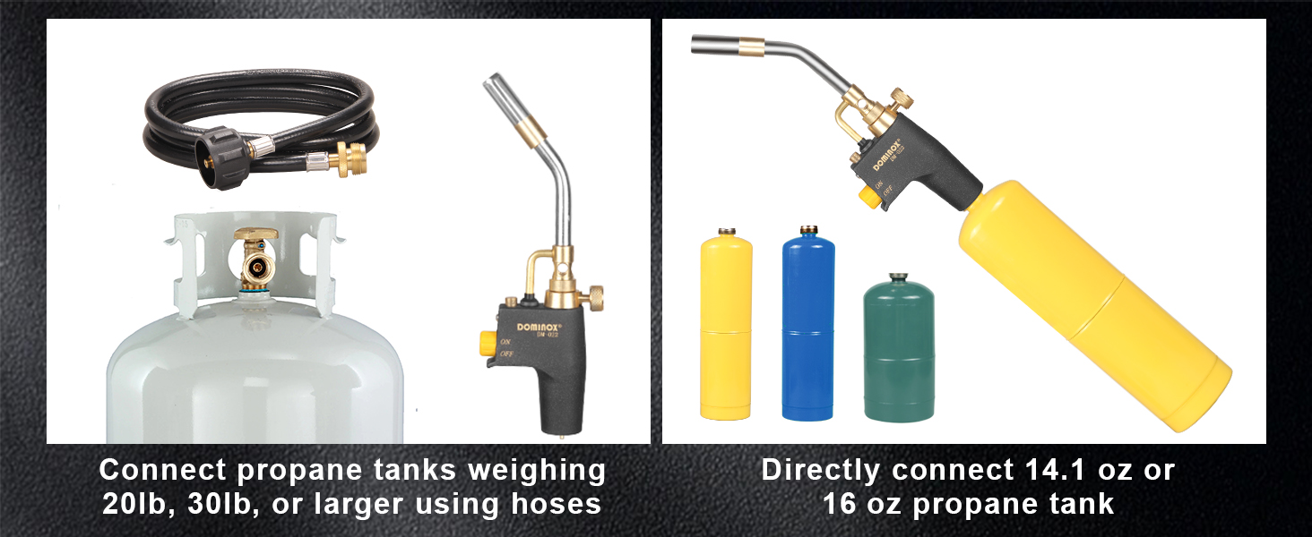 DOMINOX Propane Torch Head with 5FT Hose, High Intensity