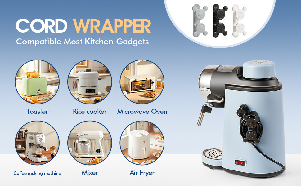 Cord Organizer for Appliance 6 Pack Upgraded Kitchen