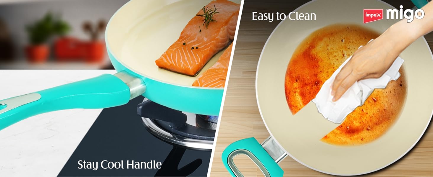 Stay-Cool Handle & Easy Clean-Up