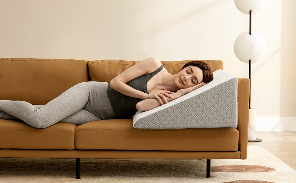 UBBCARE 10 Inch Bed Wedge Pillow, Cooling Gel Memory Foam