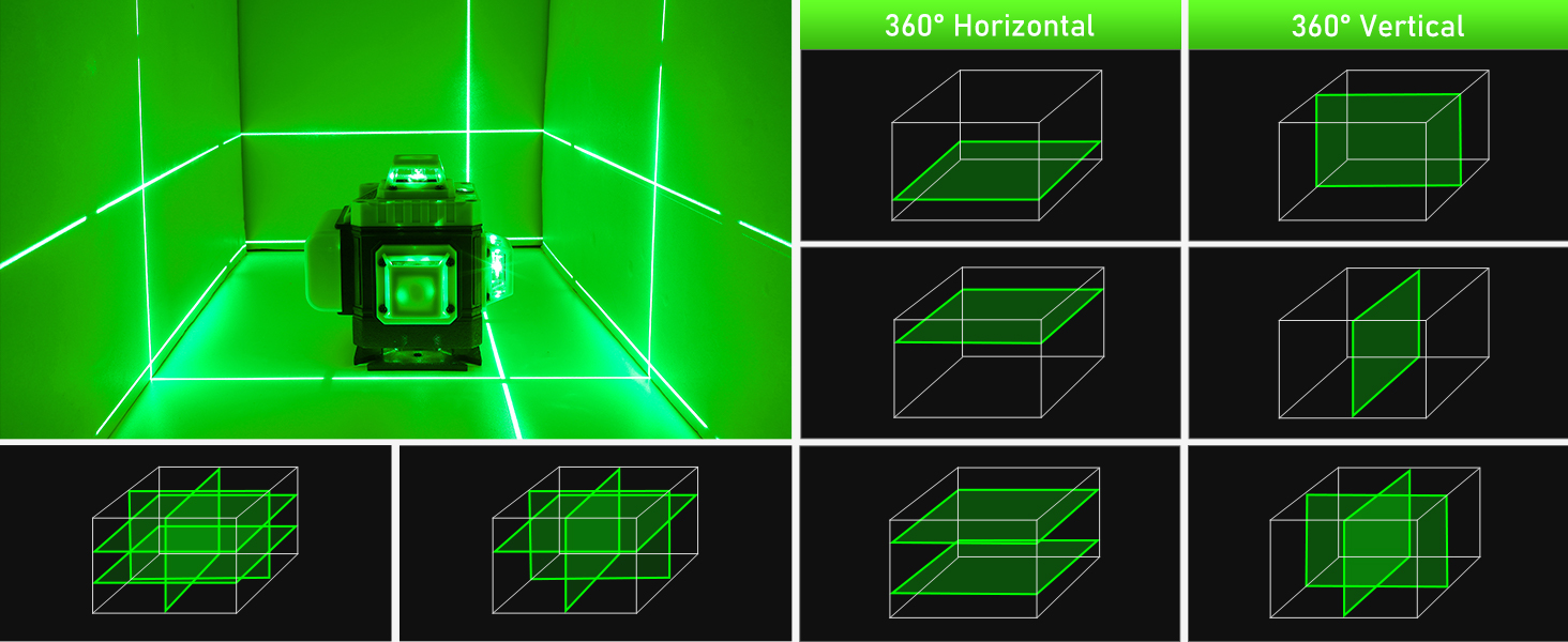 Horizontal Vertical Dual-beam Lasers for DIY or Professional Job Site + Integrated Bracket Included