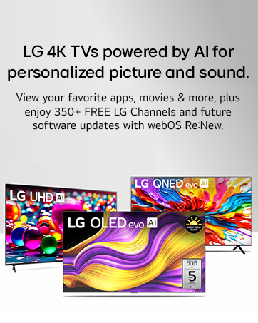 LG 4K TVs powered by AI for personalized picture and sound.