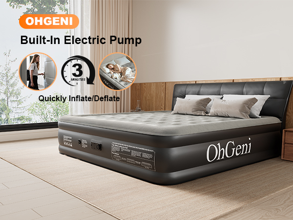 air mattress queen with built in pump blow up mattress