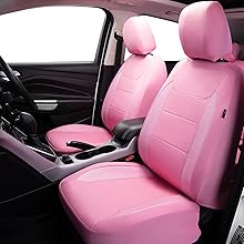 FBA10523 flying banner solid pink car seat covers front pair