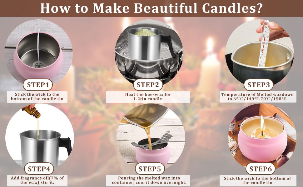 Vvciic Candle Wax Melting Pot, 3L Light Candle Making Pouring Pot with