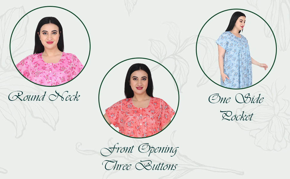 Plus Size cotton Nighty 4XL nighty Cotton Nighty printed Sleepwear nightwear maxi nightgown