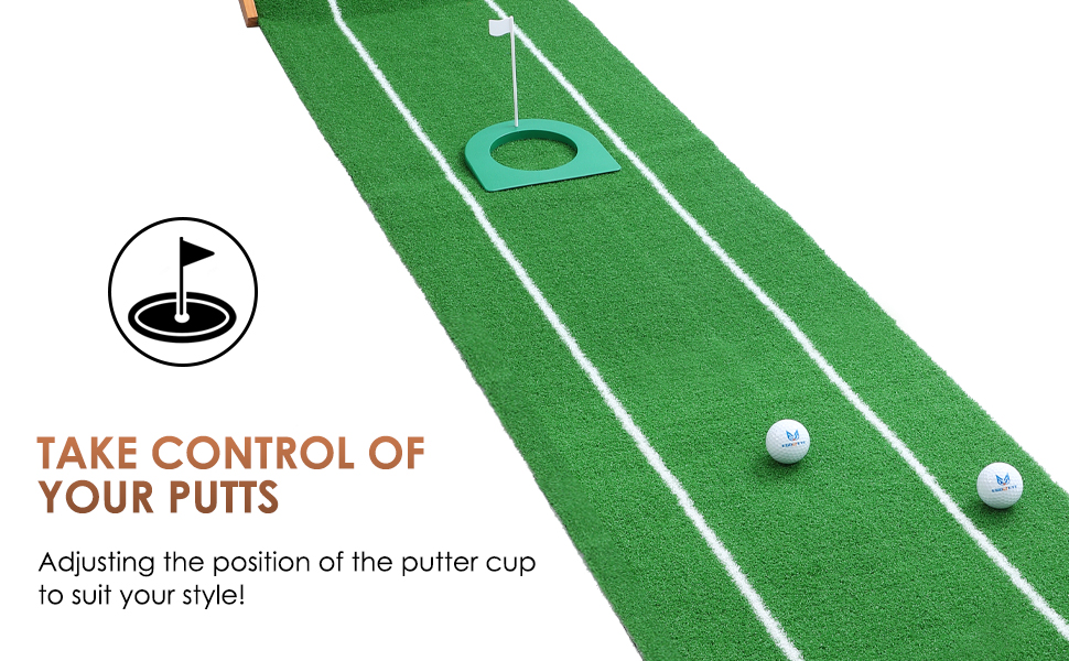EGOOIEYE Putting Matt for Indoors, Golf Chipping Game