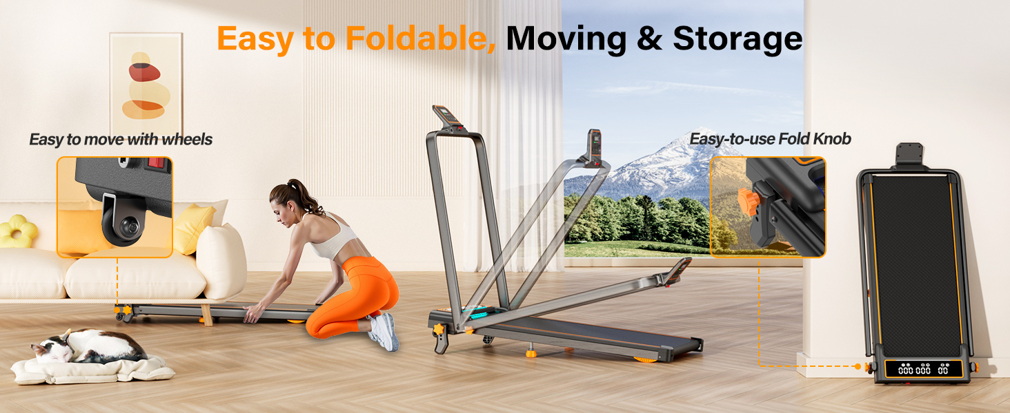 walking pad with incline handle bar treadmill for home