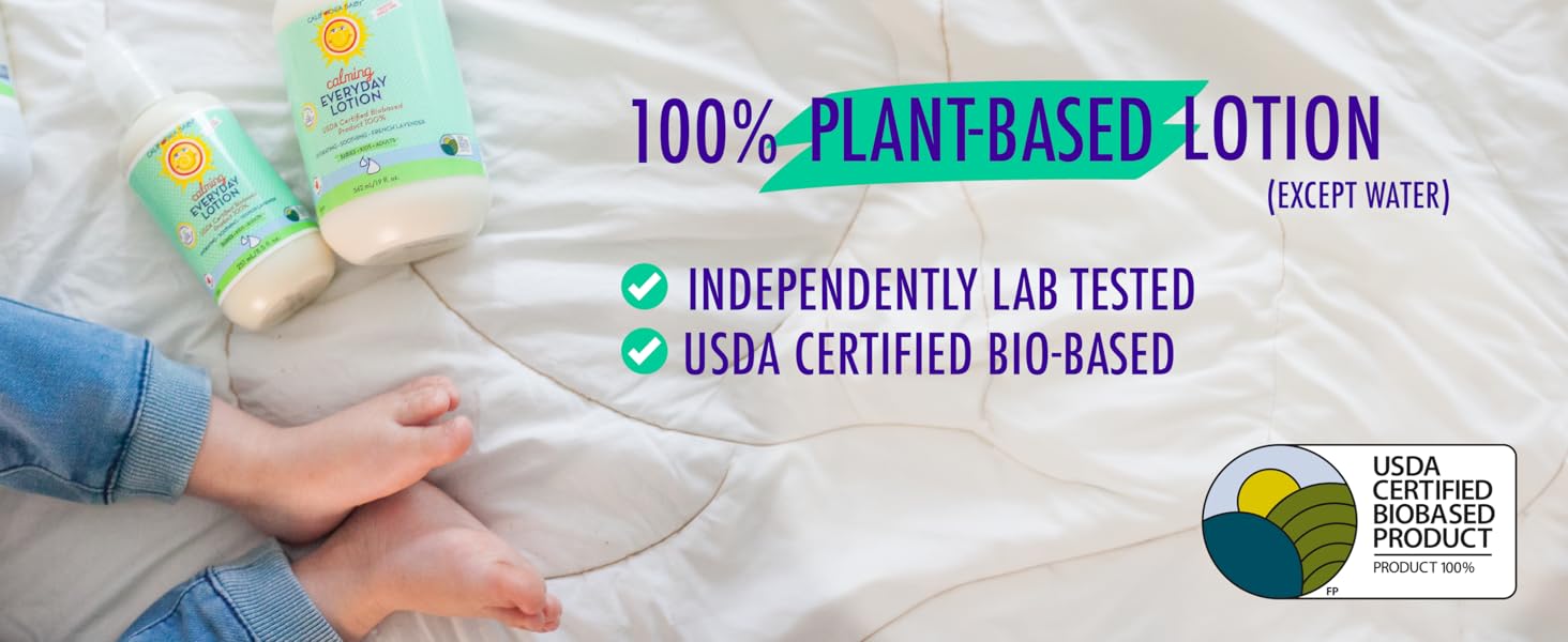 California Baby Calming Lotion is USDA Certified 100% Bio-Based.