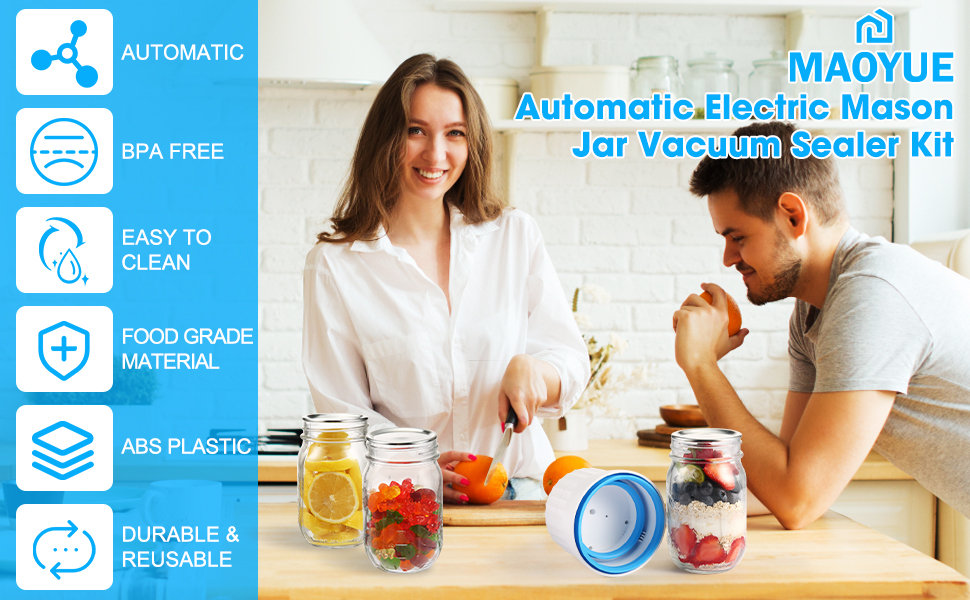 Electric Mason Jar Vacuum Sealer, Vacuum Sealer Kit for