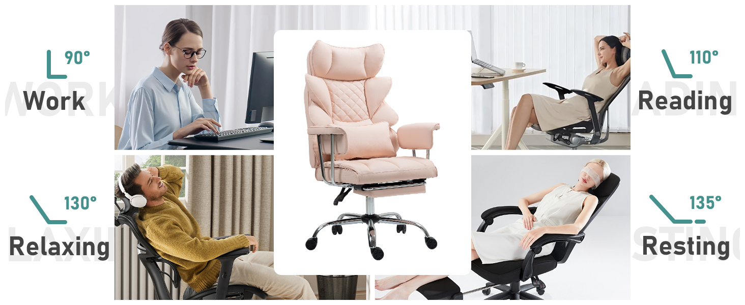 Ergonomic Office Chair with Foot Rest,