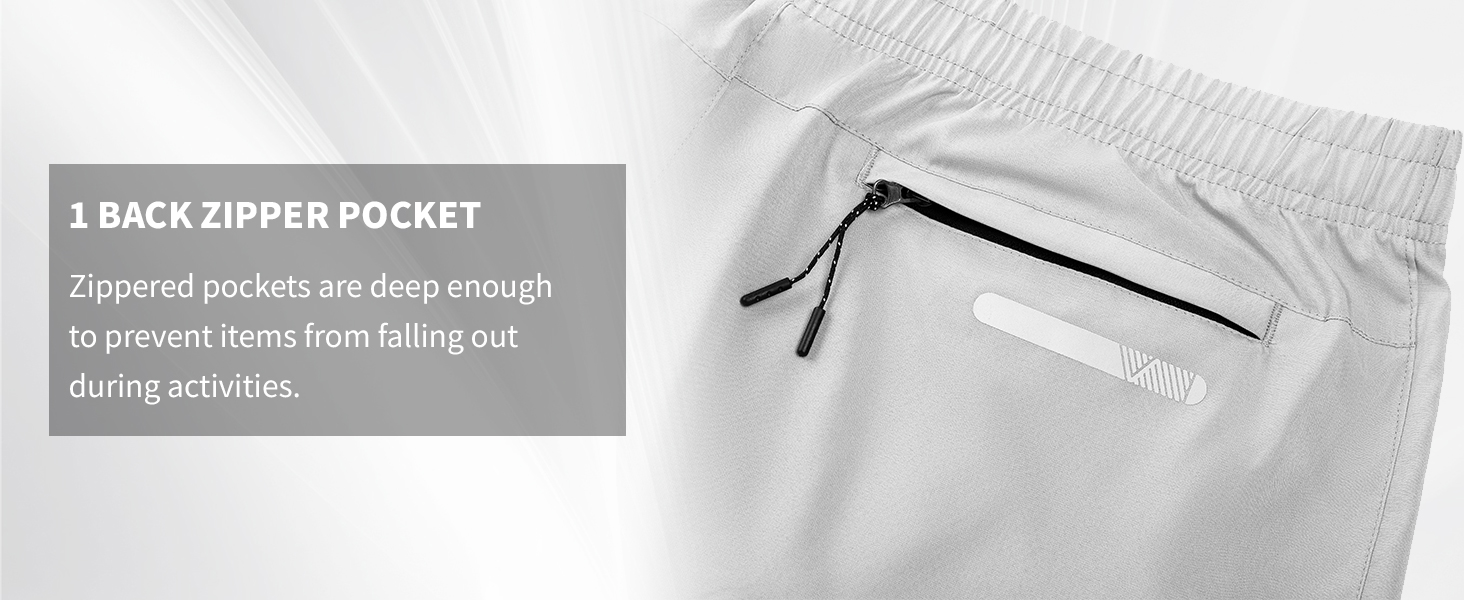 1 back zipper pocket