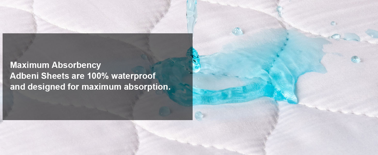 ADBENI HOME Quilted Cotton Waterproof Bed Pad for Elderly, Adults & Kids