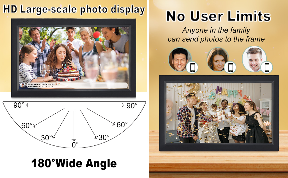 HaiZR 15.6 Inch Digital Photo Frame Large WiFi Digital Picture Frame