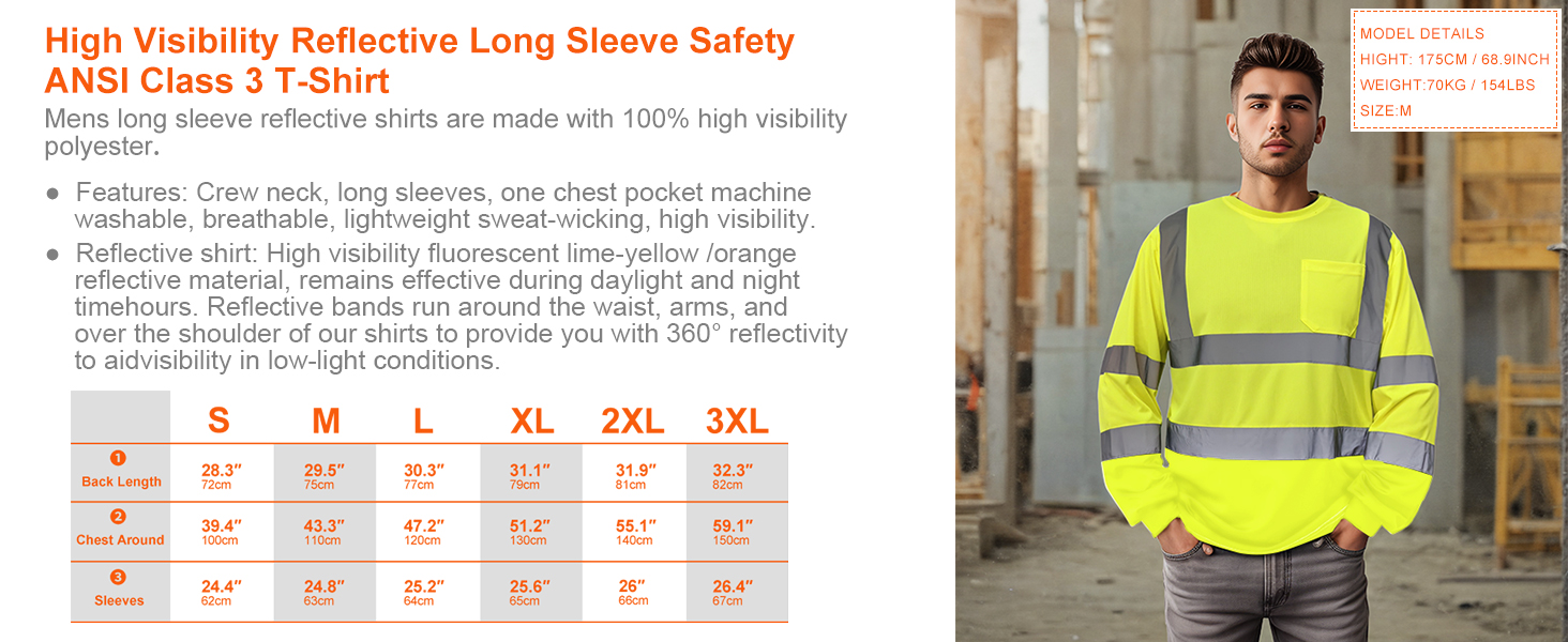 safety long sleeve shirts for men