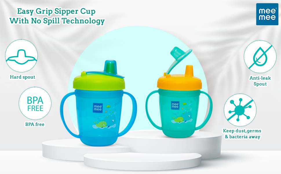 Buy Mee Mee 2 in 1 Spout and Straw Sipper Cup (Green),with Soft Spout