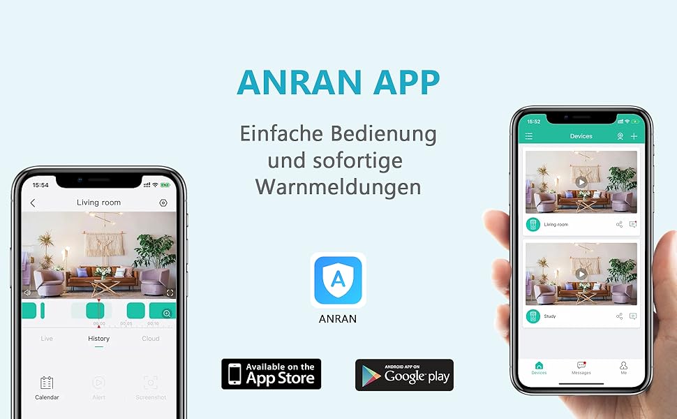 ANRAN 2K HD Bewakingscamera Buiten Batterij WiFi, 3MP Draadloze Camera