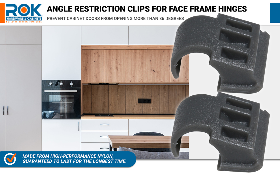 25 Pack Rok Hardware Angle Restrictor Restriction Clips for Face Frame