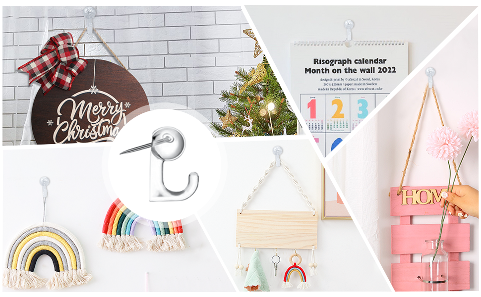 100 Pcs Push Pin Hooks Plastic Heads Pin Tacks Wall