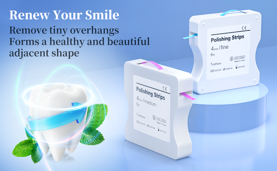AISEELY 2 Packs Dental Polishing Strips, 6M/Rolls/Box Tooth