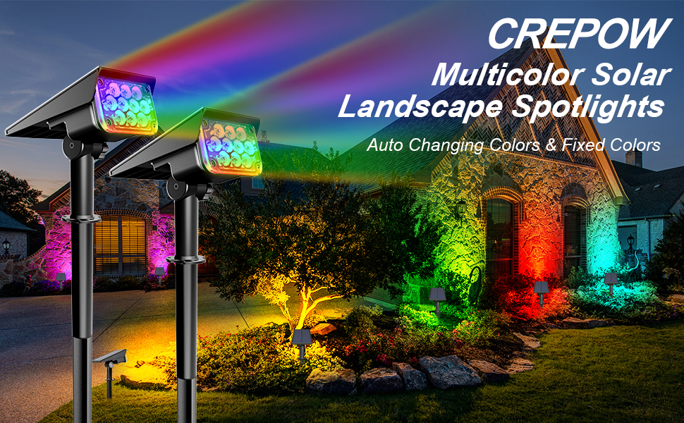 CREPOW Solar Spot Lights Outdoor