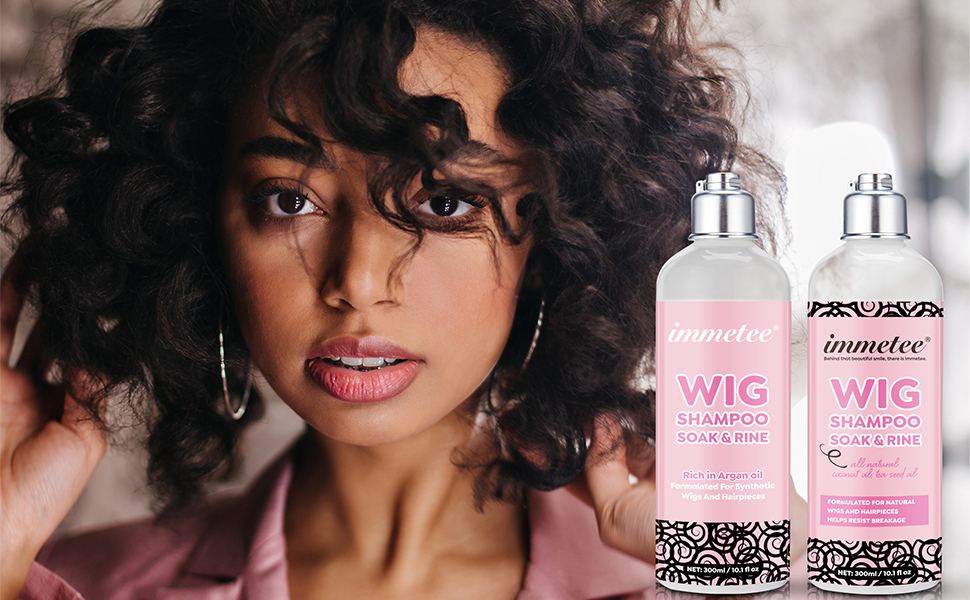 immetee 2 in 1 Shampoo & Conditioner for Wig, Soak & Rinse Wig Shampoo