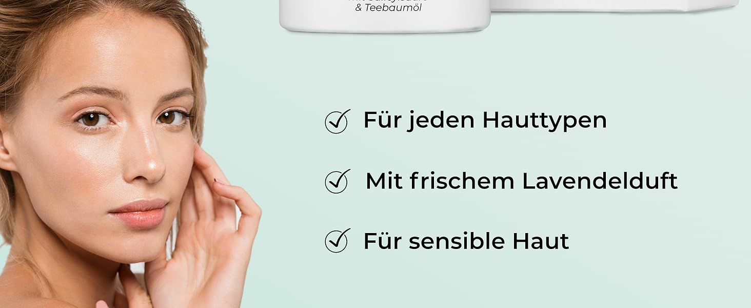 frau mit schöner Haut, für jede Haut