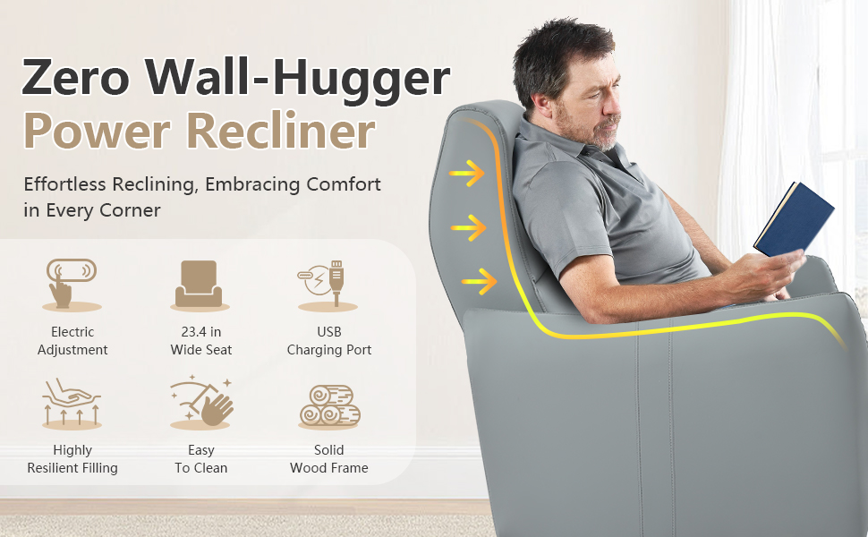 zero wall-hugger recliner chair
