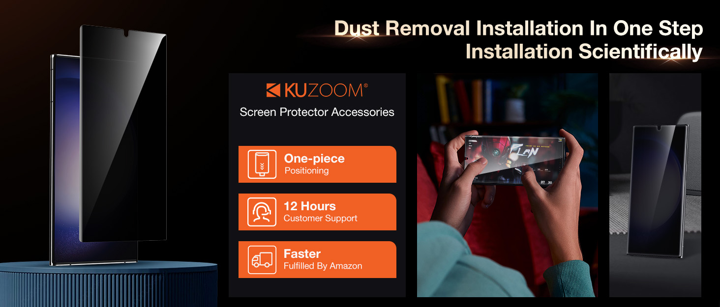 KUZOOM 2 Pack Privacy Screen Protector Install kit for