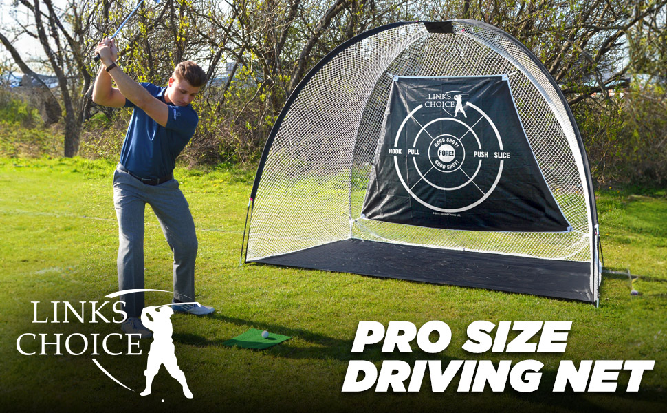 Links Choice Pro Size Golf Driving Net with 24 Free Golf Balls and