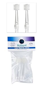 brilliant lumi travel sonic electric toothbrush replacement refill heads twist to remove