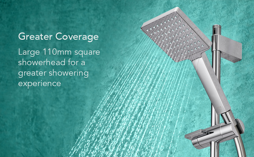 Mira Showers Honesty Square Shower Fittings Kit with Shower Head & 1.25
