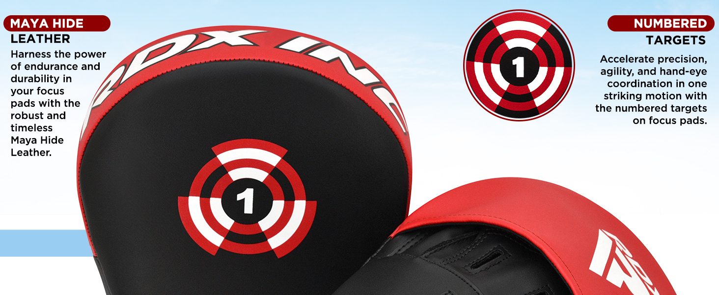 RDX Boxing Pads Focus Mitts Maya Hide Leather