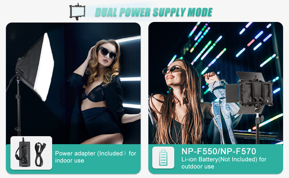 2 Packs Photography Lighting Kit Softbox Lighting Kit LED