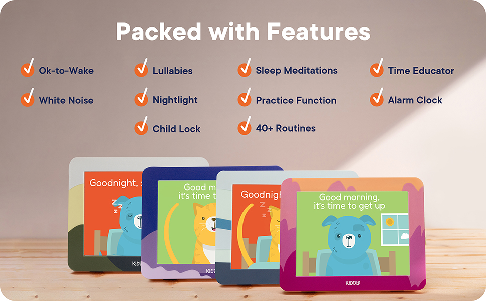 KIDDLE Ok to Wake, Kids Alarm Clock, Routine Builder