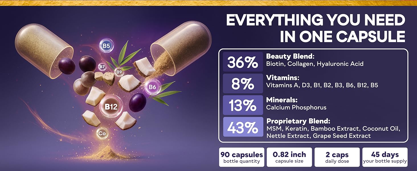 SUNUV biotin 10000mcg collagen supplements for hair growth women