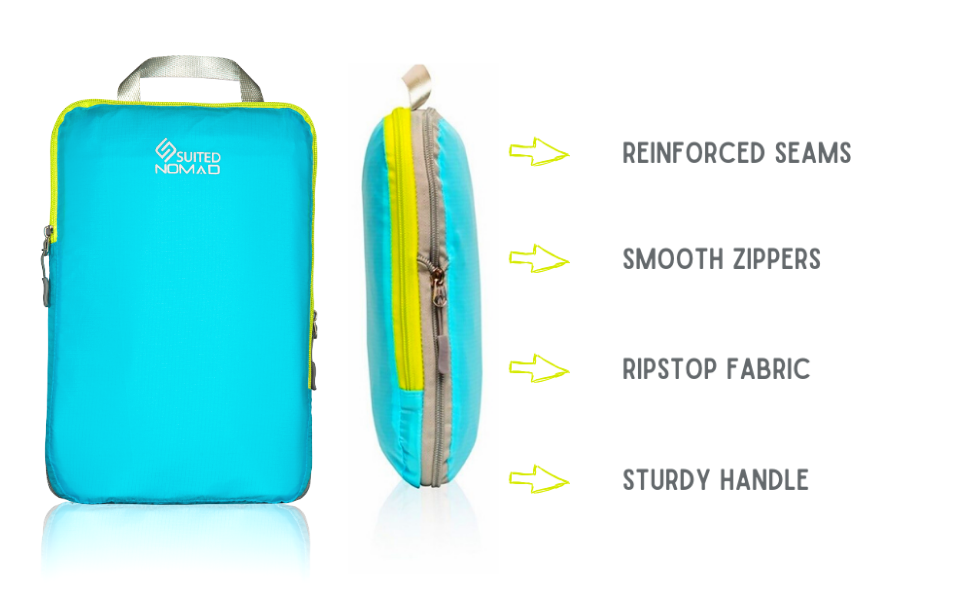 SUITEDNOMAD Compression packing cubes set, ultralight travel organiser
