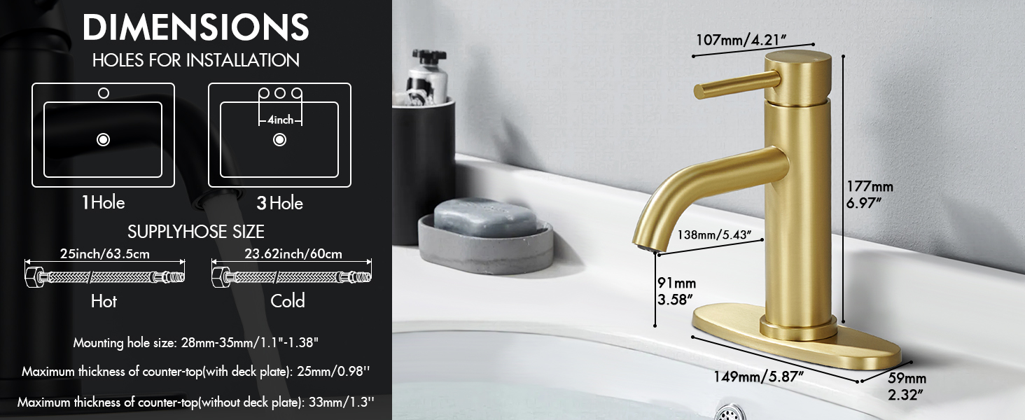 bathroom faucets one hole
