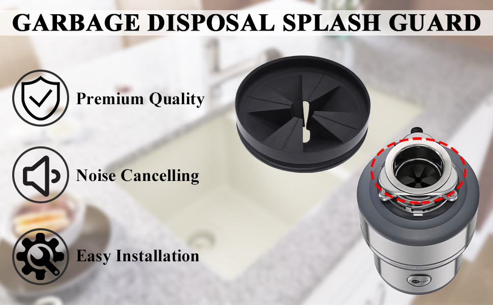3 3/8" Garbage Disposal Splash Guards (2 Pack) Sink Baffle QCBAM