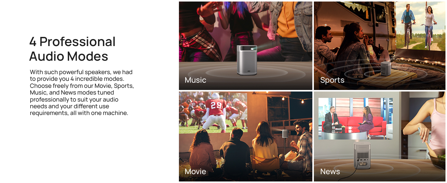 a collage of three images showing a group of people watching a movie.