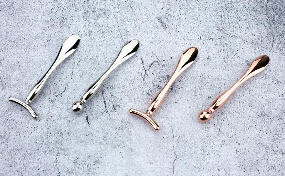 2 PCS Facial Eye Cream Applicator, Double Heads Metal Skincare Massage